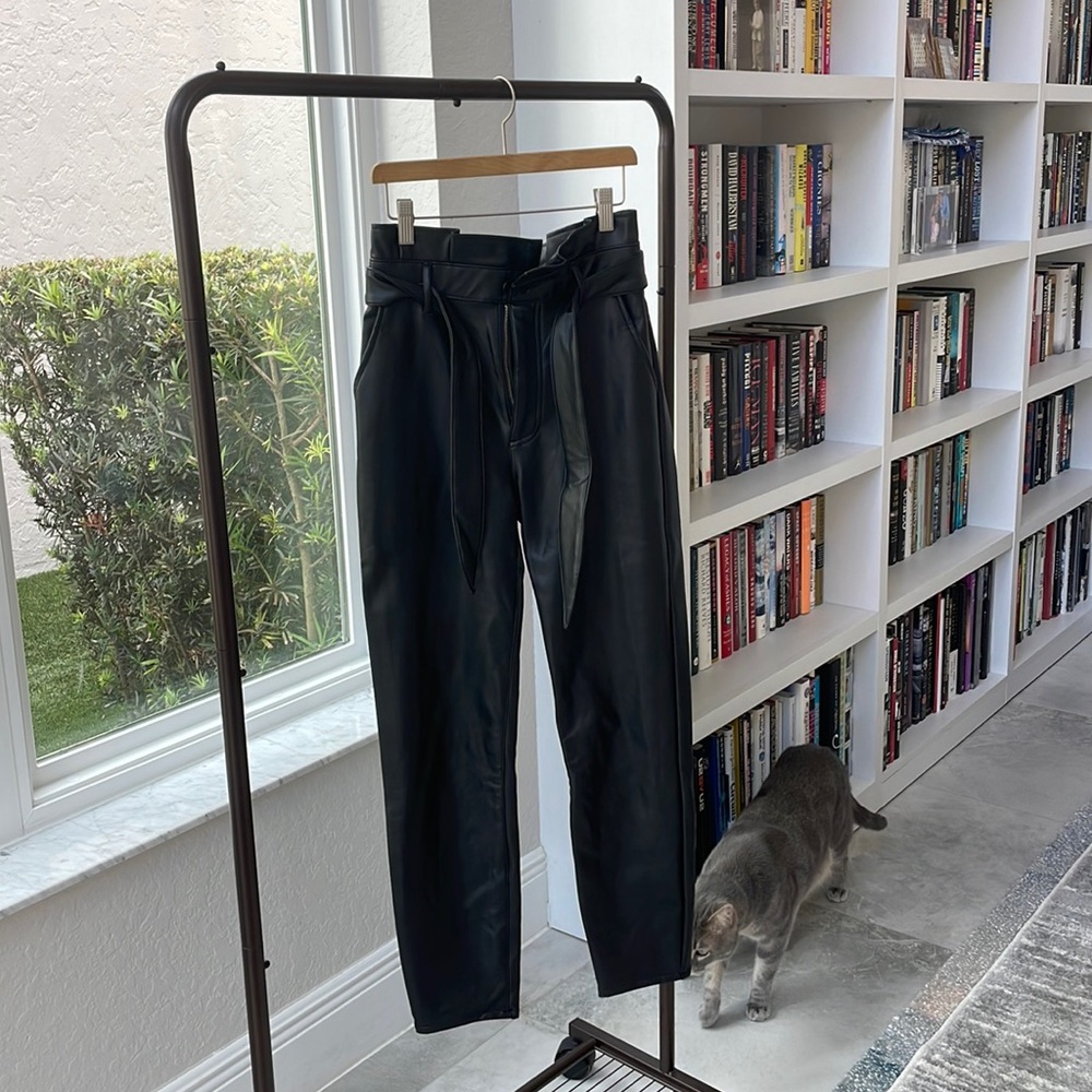 Faux leather pants